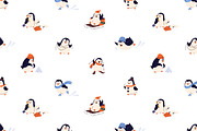 Christmas penguins set, backgrounds, an Animal Illustration by PaperTrident (Thumbnail 5 of 5)