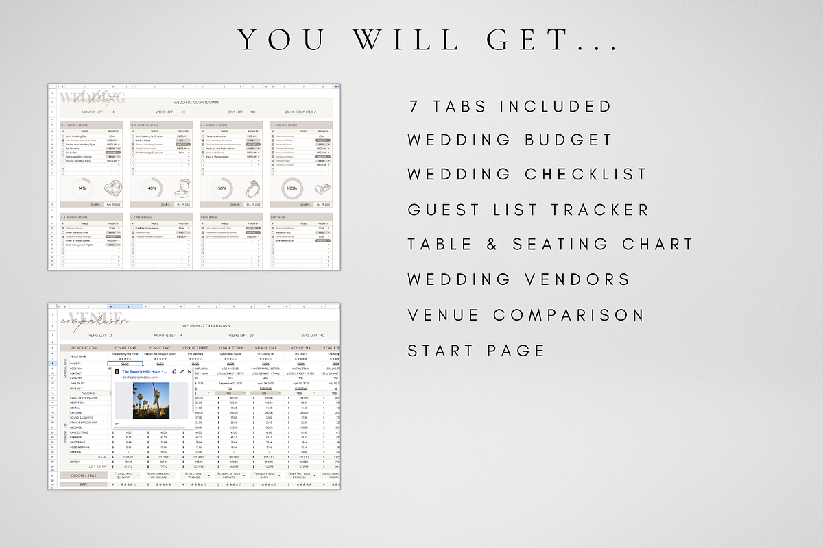 Digital Wedding Spreadsheet, a Templates & Theme by BRANDcontent (Photo 6 of 8)