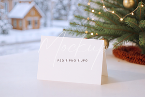 Winter Courtyard Place Card Mockup, a Product Mockup by TatiMockup