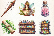 Fairy Apothecary Watercolor Clipart, an Illustration by Libby Wishes (Thumbnail 6 of 7)