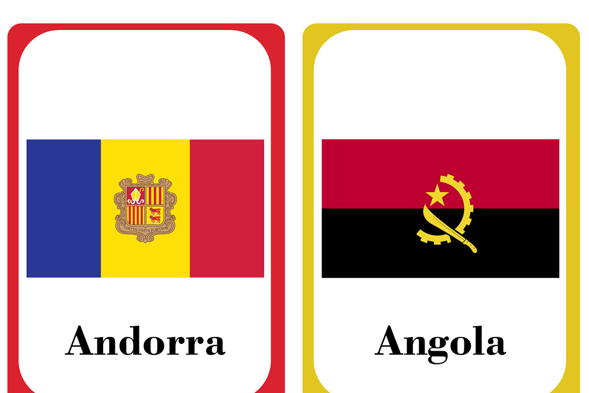 Printable World Flags Flashcards, a Card Template by DigitalsDesigns (Photo 2 of 4)