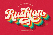 Rushton - Retro Lettering Font Type, a Handwritten Font by HansCo Studio (Thumbnail 1 of 9)