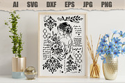 Stencil Woman Floral Portrait, an Object Illustration by MARYCRAFTIRIA (Thumbnail 3 of 3)