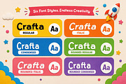 Crafta | Playful & Fun Font Family, a Sans Serif Font by Maenjari Std (Thumbnail 3 of 10)