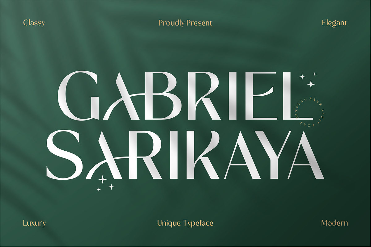 Gabriel Sarikaya - Unique Typeface, a Sans Serif Font by Artchitype Studio (Photo 1 of 14)