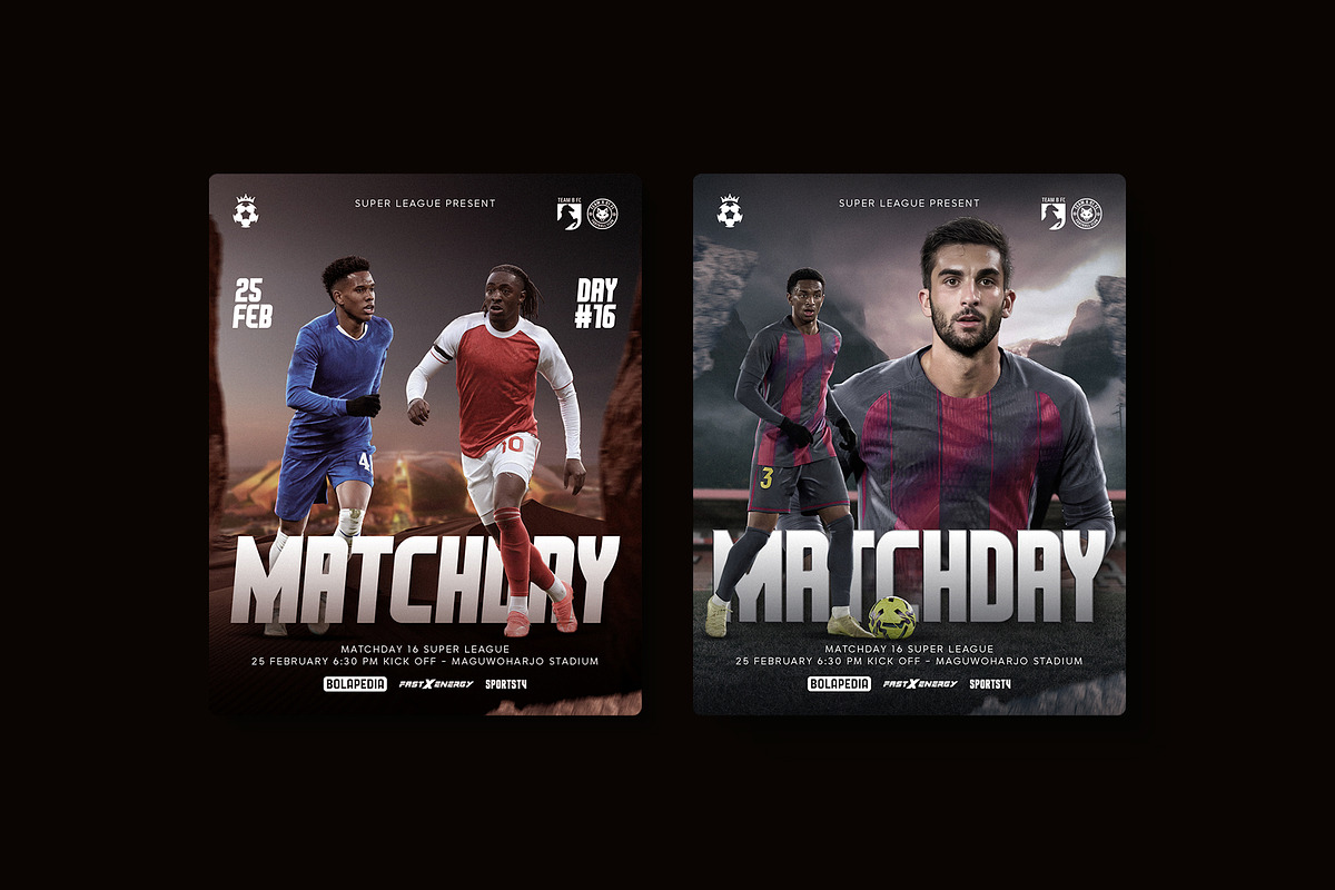 Football Match Day flyer Template, a Flyer Template by Ghurafa Studio (Photo 3 of 3)