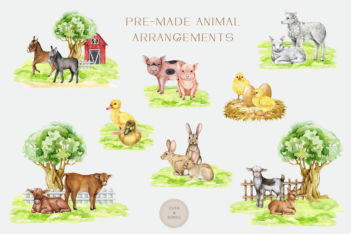 Farm Animals and Birds Clipart, an Animal Illustration by AnitaPol (Photo 4 of 19)