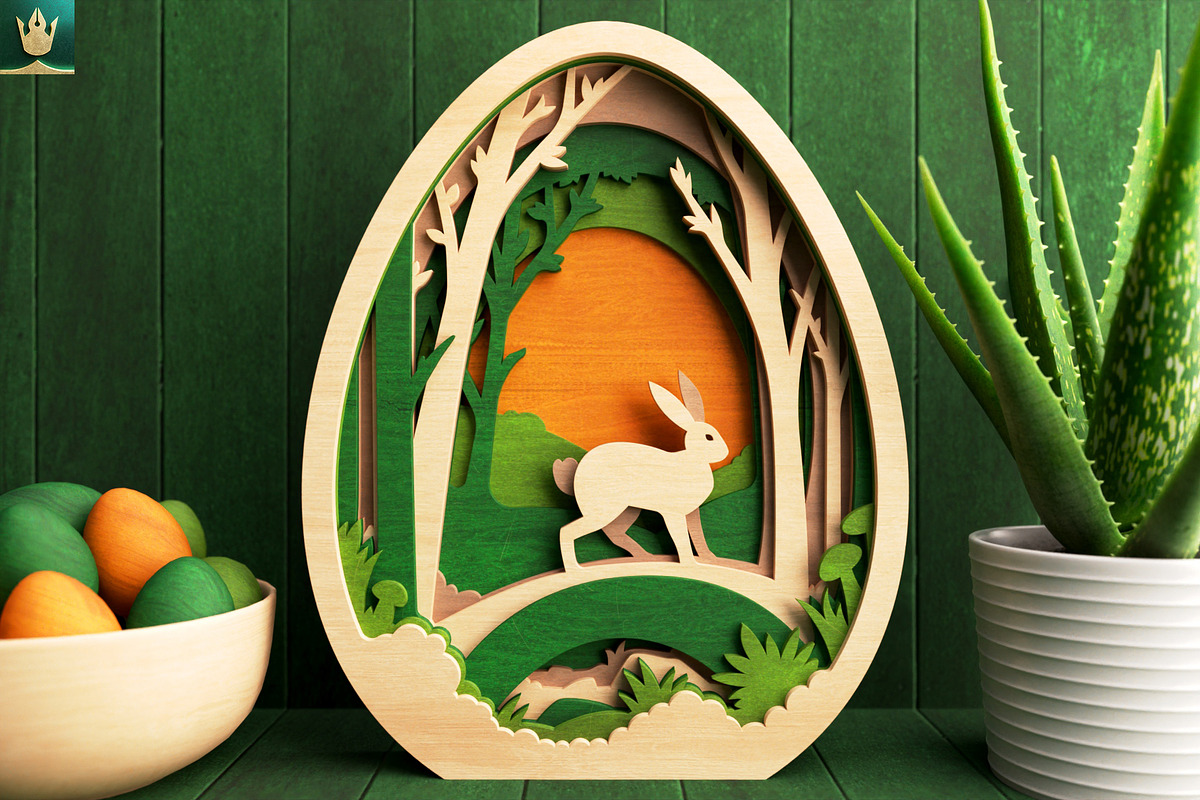 Bunny in the Forest 3D Layered SVG, an Animal Illustration by pixaroma (Photo 2 of 8)