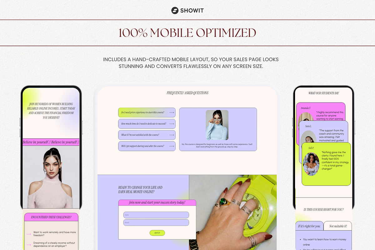 Showit Sales Page Template for Coach, a Websites & App Template by OliaMuseDesign (Photo 4 of 6)