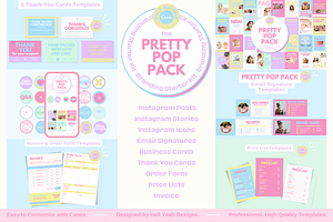 Pretty Pop Branding Kit Templates, a Templates & Theme by Hell Yeah Designs