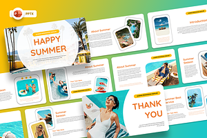 Happy Summer - PowerPoint Template, a Presentation Template by QR Design Studio