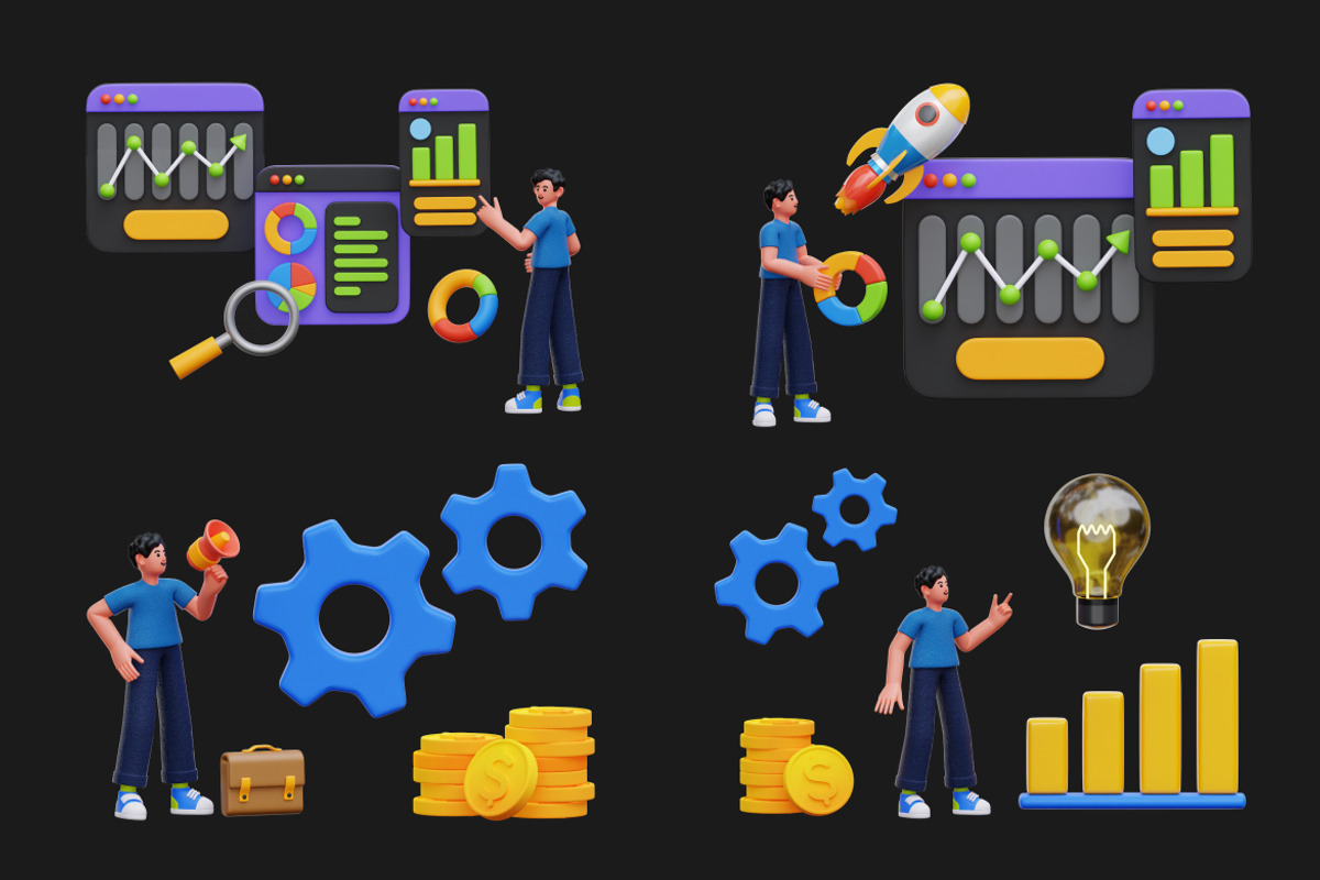 Business Activity 3D Illustrations, a Characters & Person 3D Model by Rakata Studio (Photo 5 of 6)