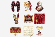 Watercolor Opera Theater Bundle, a Person Illustration by Tanya Kart (Thumbnail 10 of 13)
