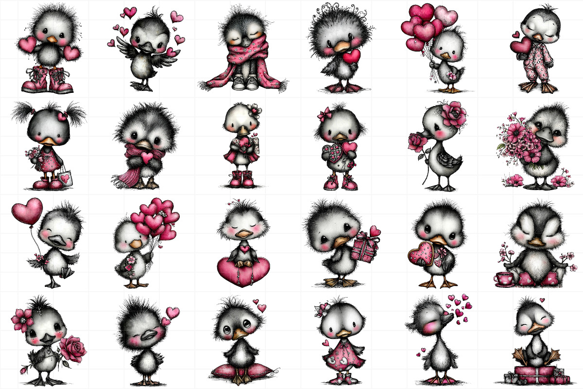Cute Baby Duck Valentine Clipart, an Illustration by Daily.Designs (Photo 5 of 5)