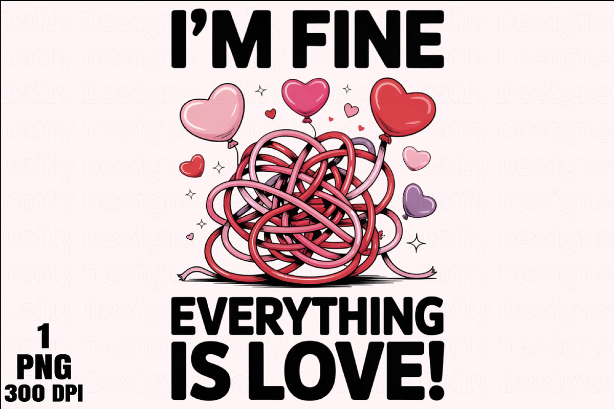 Valentine Sublimation I M Fine, an Illustration by Daily.Designs (Photo 1 of 5)