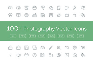 100 Photography Vector Icons