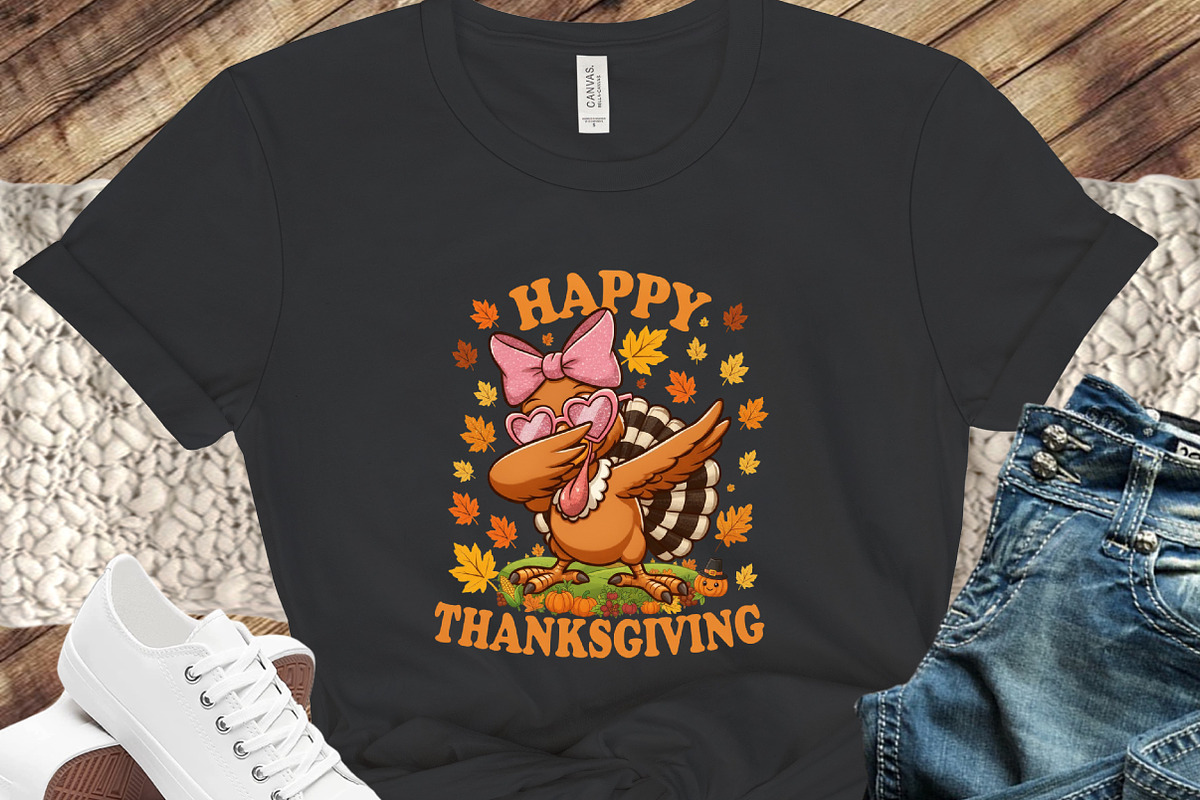 Happy Thanksgiving Girl Turkey PNG, an Illustration by designcity5 (Photo 7 of 8)