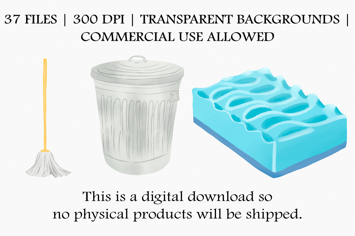 Watercolor Cleaning Supplies Clipart, an Illustration by CropUp Creative (Photo 4 of 4)