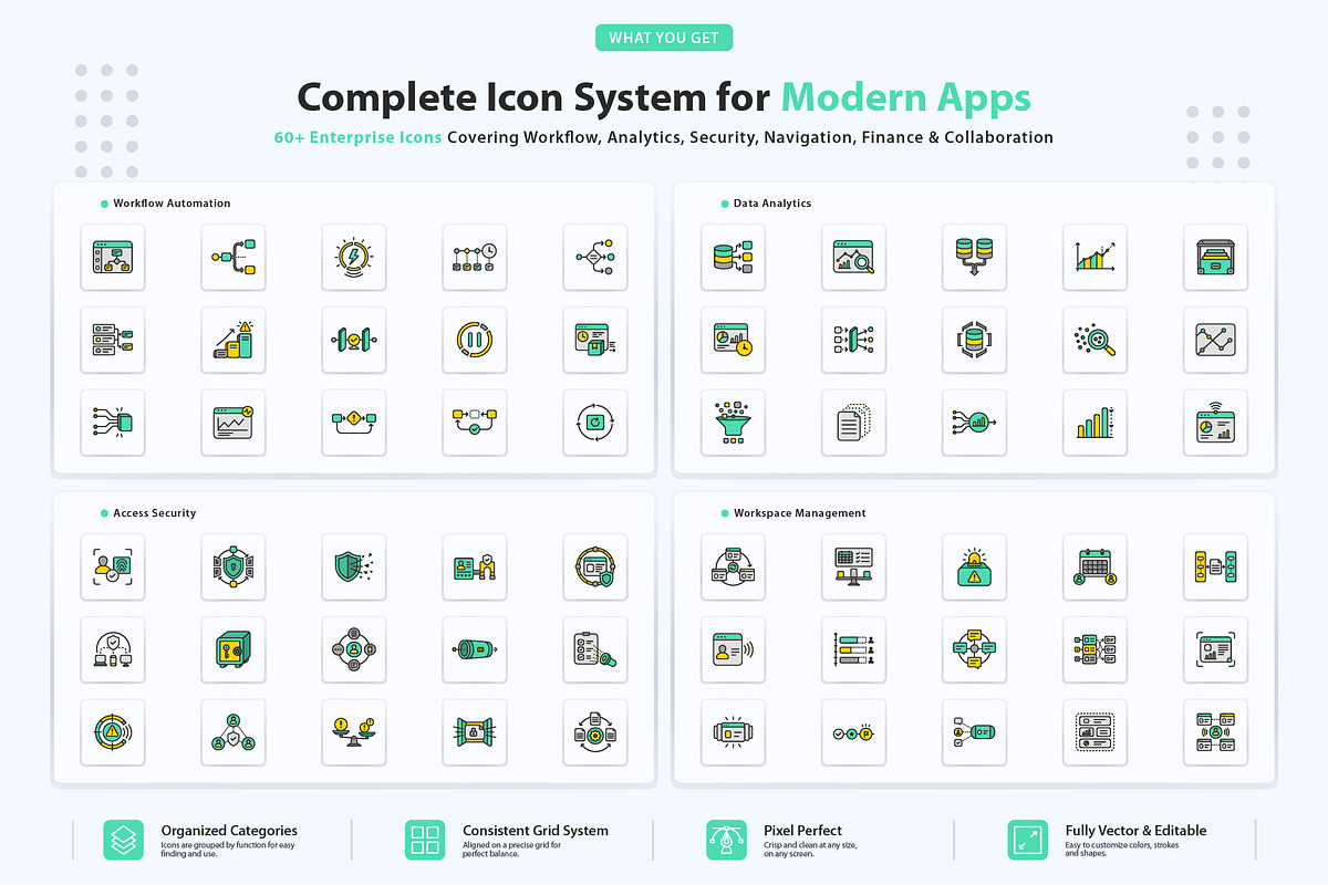 SaaS Dashboard Icons, an Outline Icon by vexper (Photo 2 of 10)