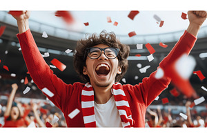 An excited young Asian male sports, a Person Photo by Sergey Kotenev
