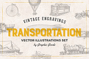 Transportation Engravings Set, an Illustration by Graphic Goods (Thumbnail 1 of 8)