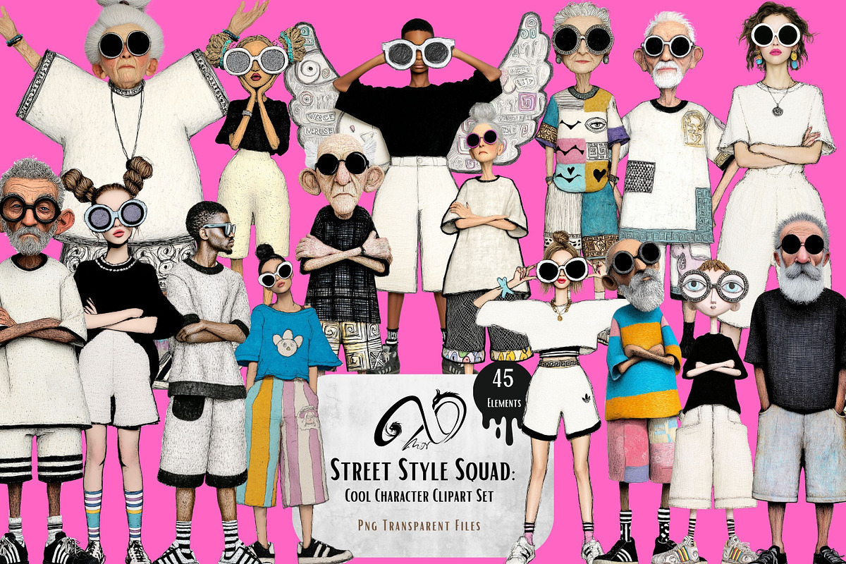 Street Style Squad: A funky clipart, a Person Illustration by NiiiNArt (Photo 1 of 6)
