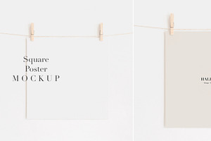 Mockup Minimalist 1x1 Poster Hanger