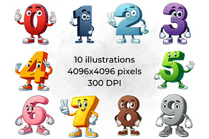 Cute Cartoon Numbers Animated Digits