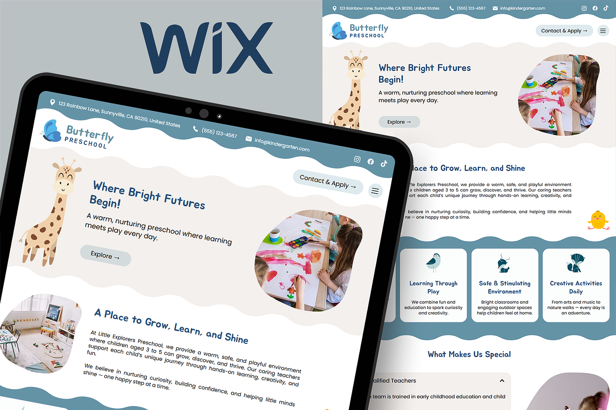 Kindergarten Wix Website Template, a Wix Template by Kitteeh (Photo 1 of 10)