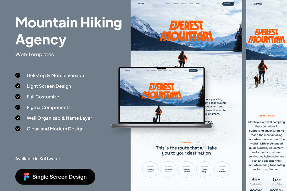 Montrip - Mountain Travel Agency Web, a Landing Page Template by SundayWorkTeam (Photo 1 of 4)