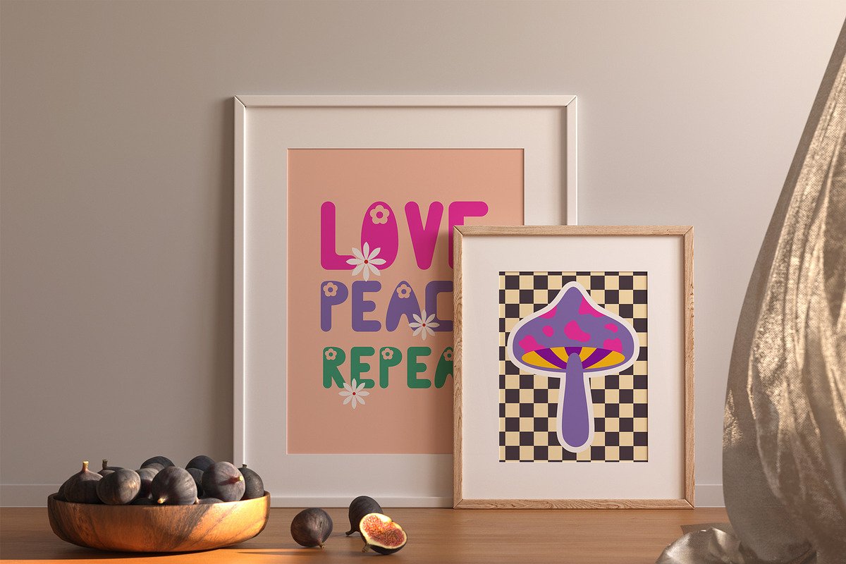 Retro groovy posters - wall art, an Illustration by Sofico (Photo 5 of 13)