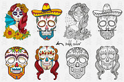 Day of Dead. 60+ vector elements., an Illustration by MariShop (Thumbnail 4 of 4)