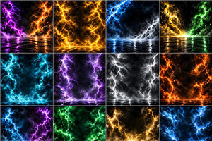 20 Lightning Digital Backdrops JPG