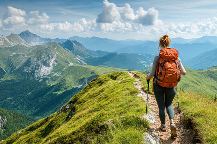 Hiking enthusiasts adults & tourists, a Photo by Pavel_design