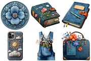 Vintage Denim Clipart, an Illustration by Craft Nest (Thumbnail 4 of 6)