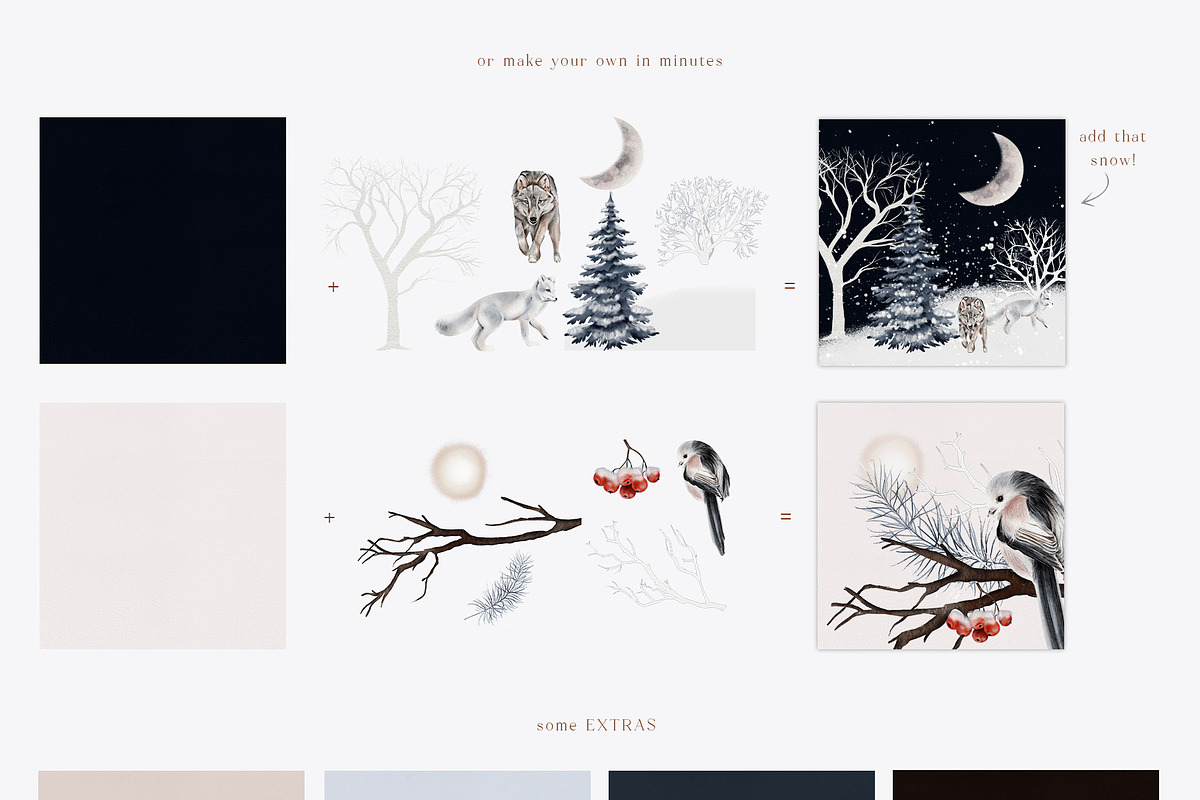 Huge Winter Woodland Scene Creator, an Animal Illustration by Busy May Studio (Photo 9 of 14)