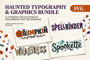 Haunted Halloween Typography SVG Set, an Object Graphic by NH graphic (Thumbnail 1 of 3)