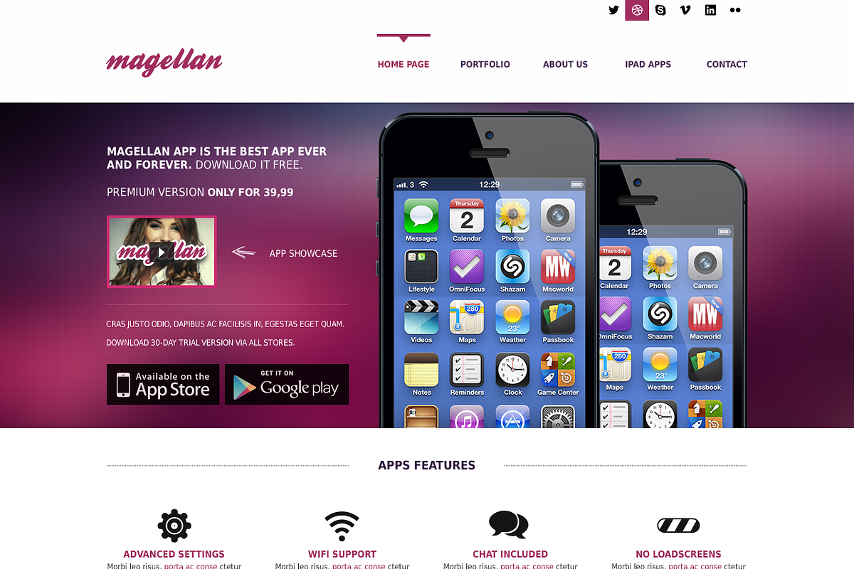 Magellan template + retina ready, an App Template by JakubSpitzer (Photo 3 of 5)