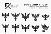 Dove and Cross Robot Icon, a Solid Icon by Akatype Studio (Thumbnail 1 of 3)