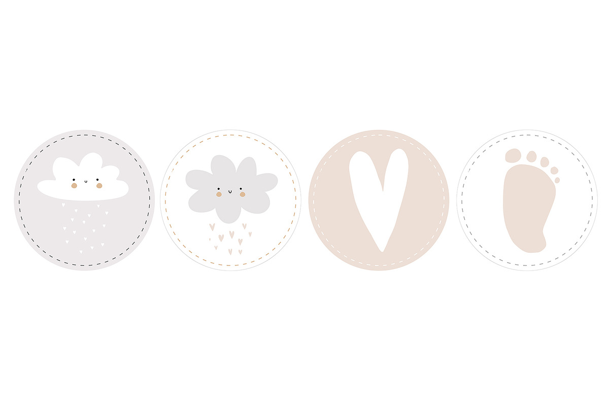 baby shower cards & seamless pattern, a Seasonal Illustration by Pokraky (Photo 6 of 6)