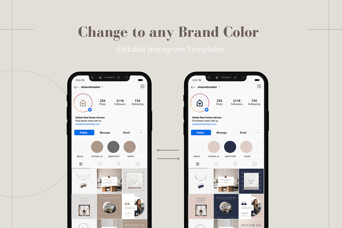 70+ Nude Realtor Instagram Templates, a Social Media Template by Estatik Designs (Photo 8 of 8)