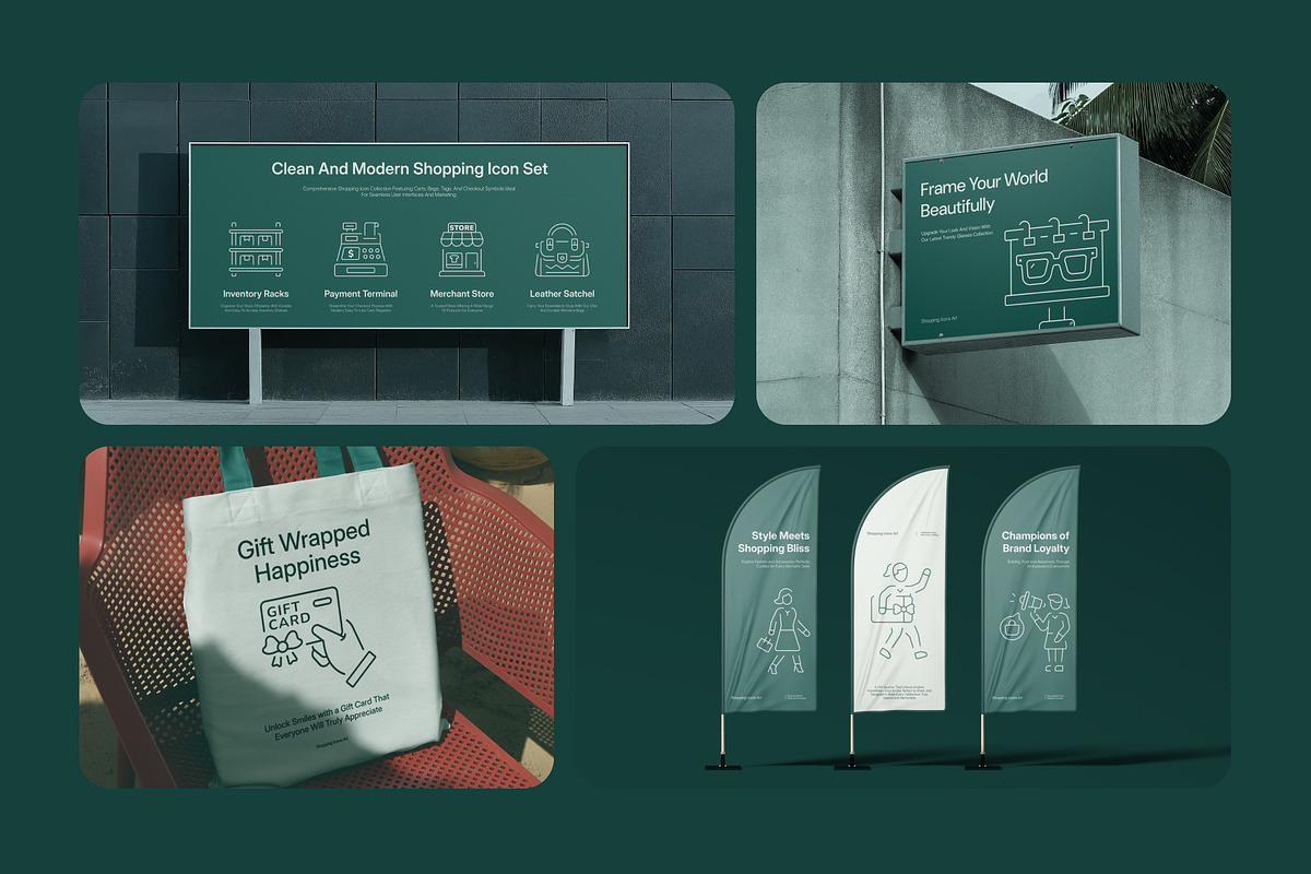 Shopping Icon Art Set, an Outline Icon by Prosymbols (Photo 4 of 7)