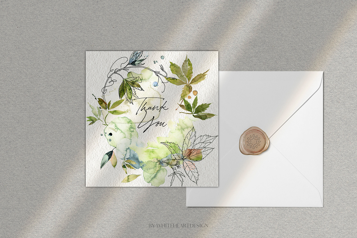Vines Abstract Watercolor Clipart, a Decorative Illustration by whiteheartdesign (Photo 9 of 9)