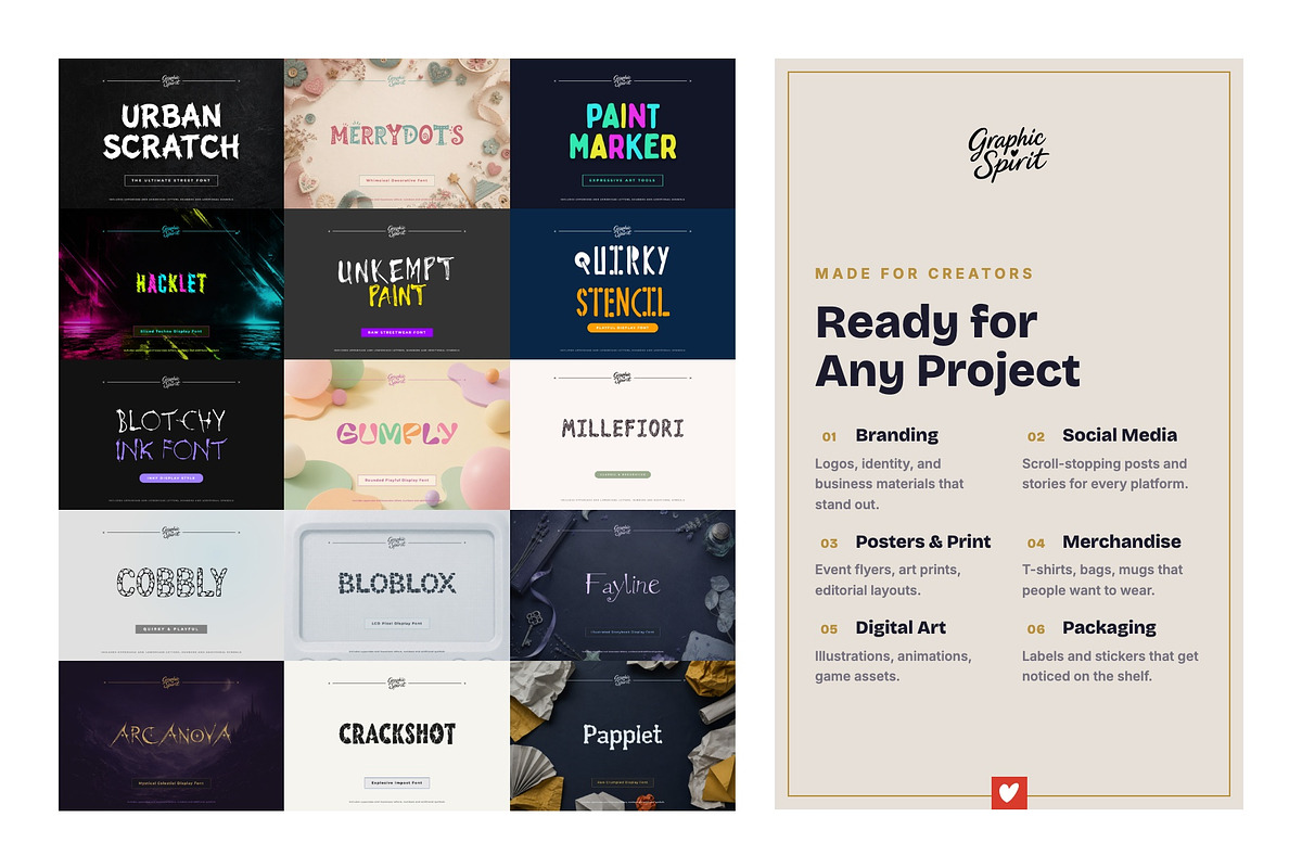 Decorative Fonts Bundle II 36 in 1, a Handwritten Font by Graphic Spirit (Photo 6 of 8)