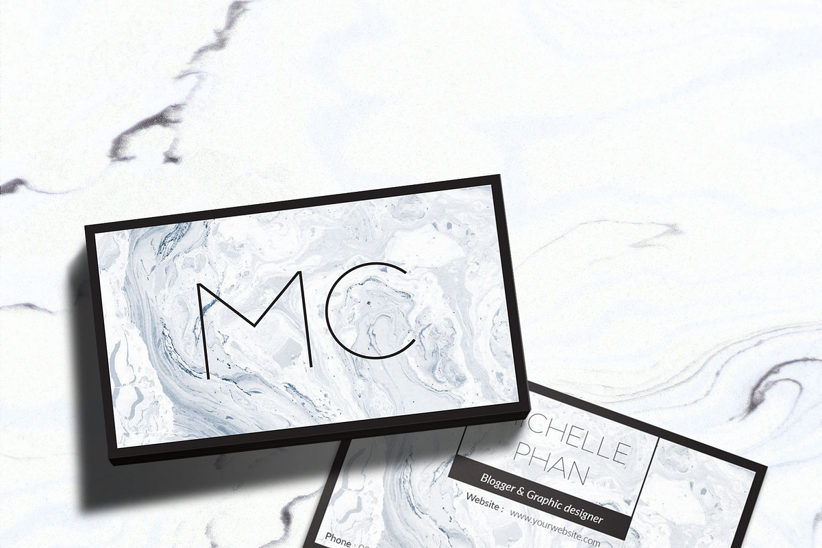 Marble business card template, a Business Card Template by Chic templates (Photo 3 of 3)