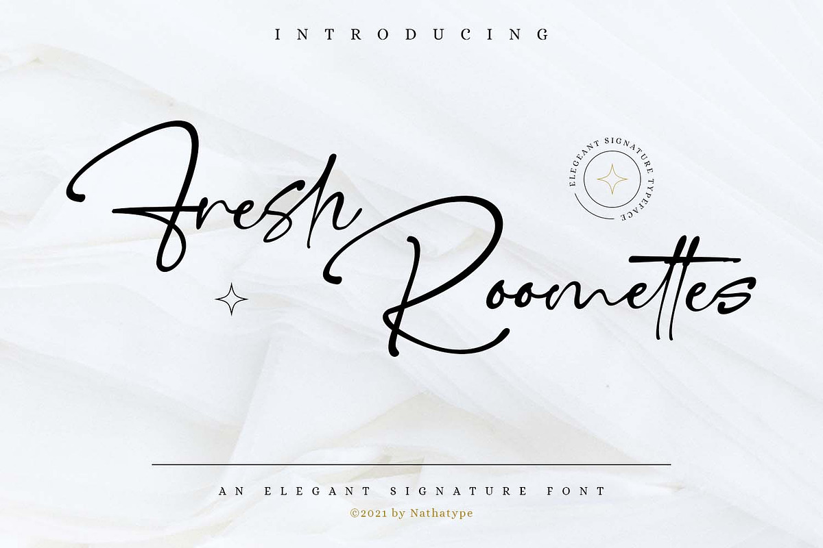 Fresh Roomettes, a Script Font by Nathatype (Photo 1 of 10)