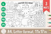 Easter egg hunt coloring placemats, an Education Illustration by Lexi Claus (Thumbnail 1 of 6)