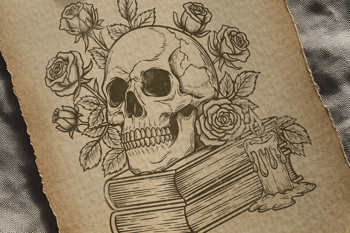 Skull Reader Illustration Bundle, an Illustration by Tekuni (Photo 2 of 13)