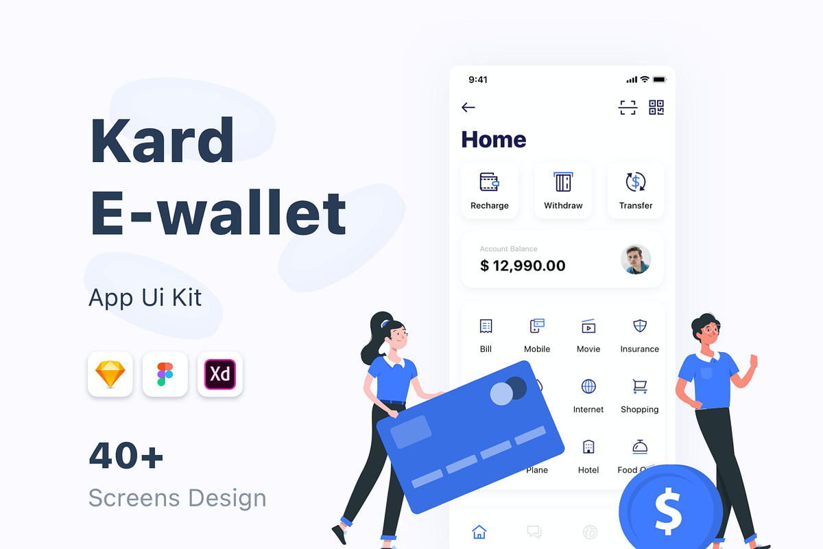 Kard | e-Wallet Finance App M Ui Kit, an App Template by Capi Product (Photo 1 of 11)