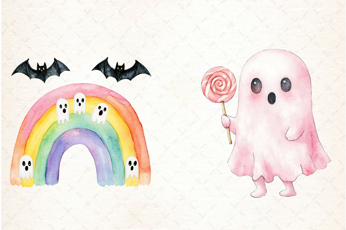 Halloween Kawaii Spooky Clipart, an Illustration by Libby Wishes (Photo 4 of 6)